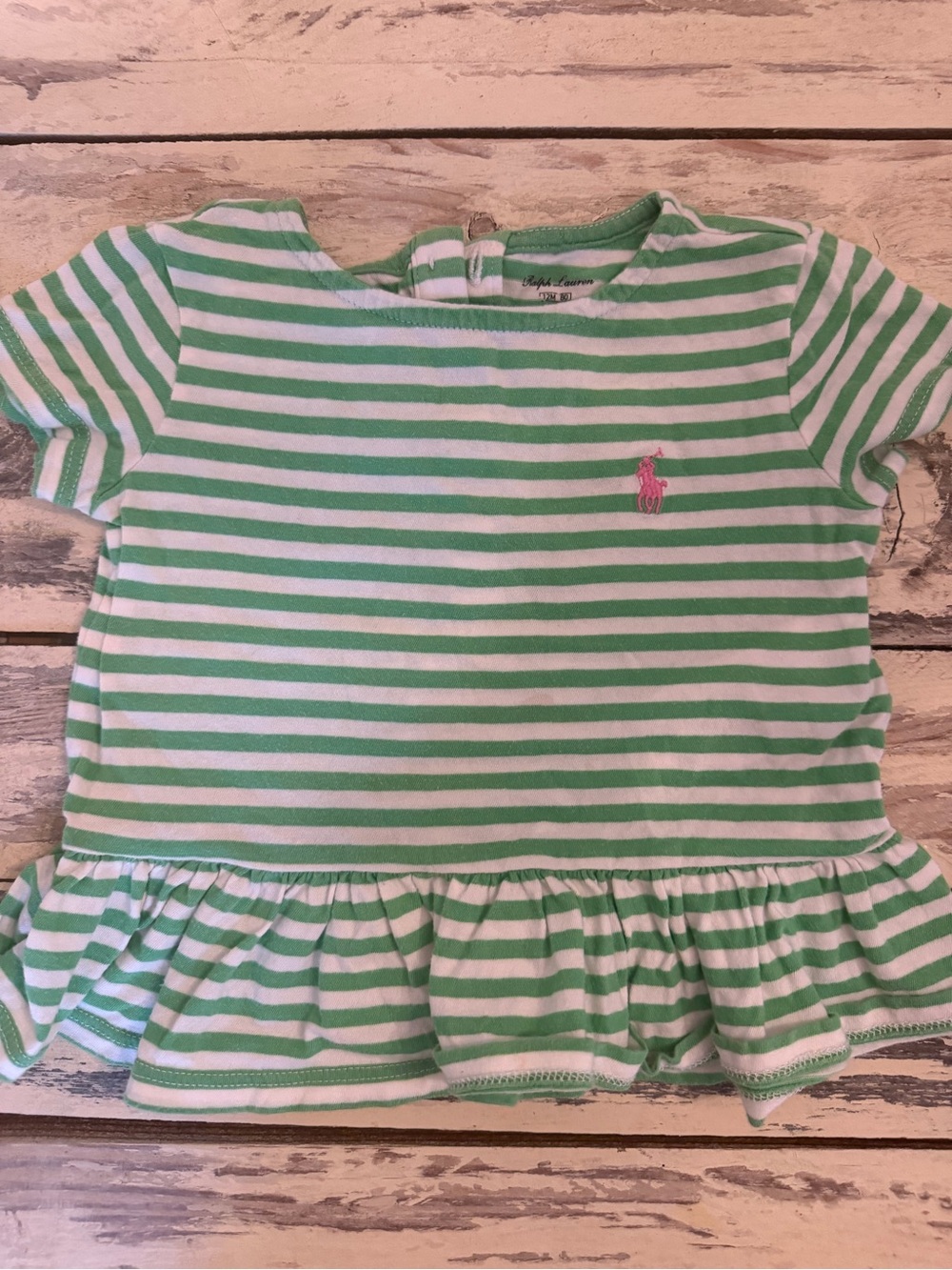 Ralph Lauren baby girl stripe embroidery top